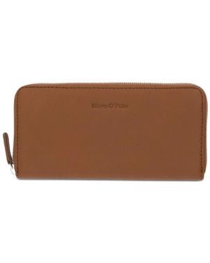 Marc O' Polo Logo-Debossed Zip-Around Wallet - Brown