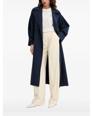 BOSS Gabardina con cinturón - Azul