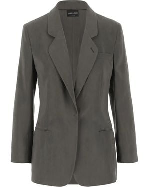 Giorgio Armani Single-Breasted Blazer - Grey
