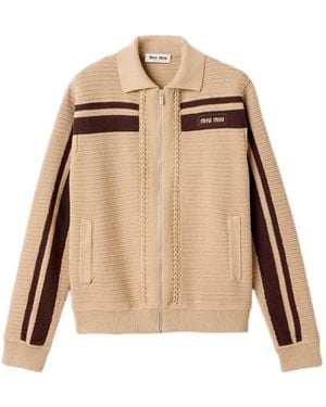 Miu Miu Cotton Crochet Cardigan - Natural