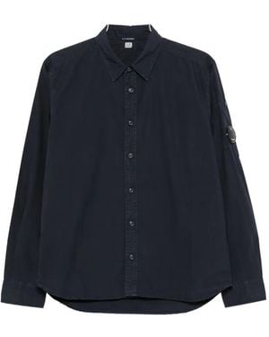 C.P. Company Lens-Detail Button-Up Shirt - Blue
