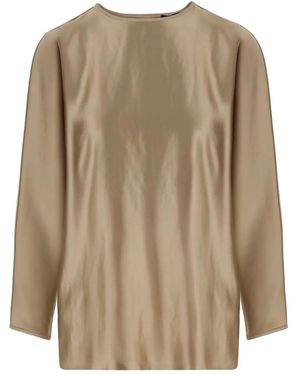 Giorgio Armani Blouse Met Satijnen Afwerking - Naturel