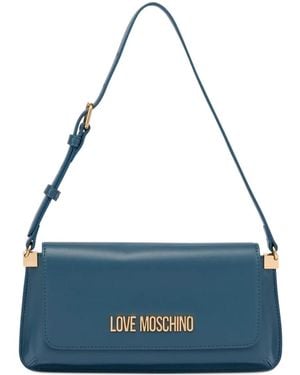 Love Moschino Logo-Lettering Shoulder Bag - Blue