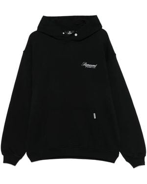 Represent Logo-Embellished Hoodie With Press-Stud Fastening - Black