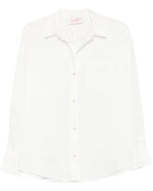 MC2 Saint Barth Logo-Embroidered Button-Up Shirt - White