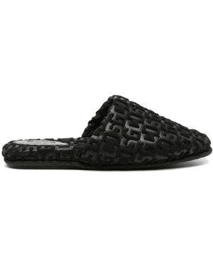 Gcds Logo-Embossed Monogram Slippers - Black