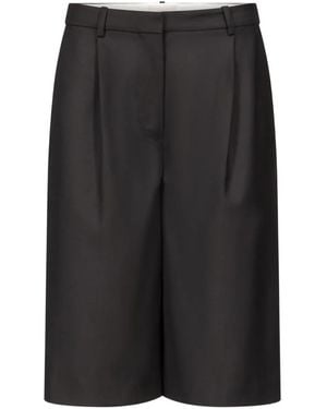 Loulou de Saison Pleated Wool Shorts - Black