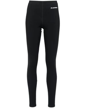Jil Sander Logo-Print Leggings - Black