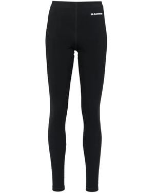 Jil Sander Logo-Print Leggings - Black