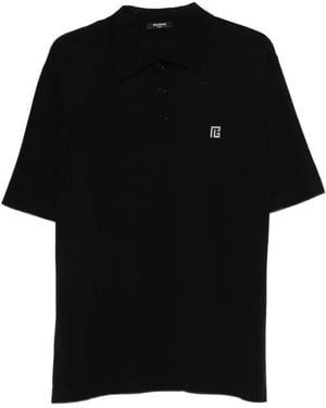 Balmain Logo Polo Shirt - Black