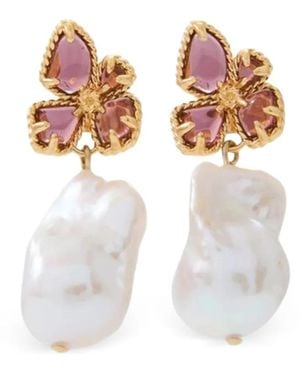 Zimmermann Boucles D'Oreilles Pendantes À Perle Baroque Bloom - Blanc