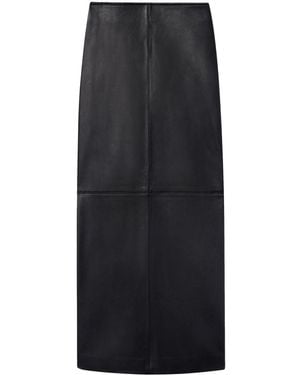 A.L.C. Martha Leren Midi-Rok - Zwart