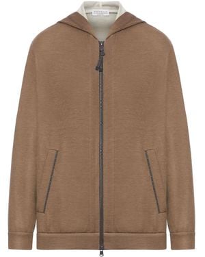 Brunello Cucinelli Zip-Up Hoodie - Brown