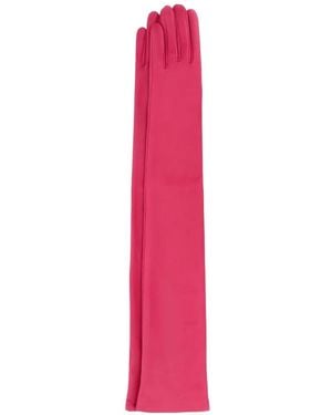 Balenciaga Leather Long Gloves - Pink