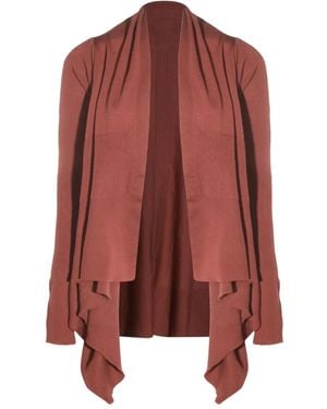 Rick Owens Ribbed Asymmetric Cardigan - Brown