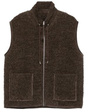 Amaranto Fleece Zip-Up Gilet - White