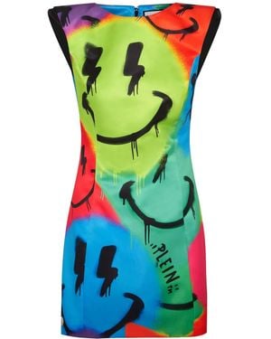 Philipp Plein All-Over Graphic-Print Mini Dress - Green