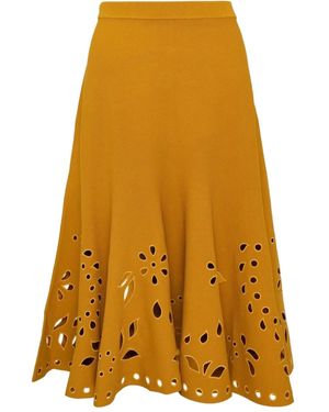 Ulla Johnson Fiorella Midi-Rok Met Uitgesneden Detail - Geel