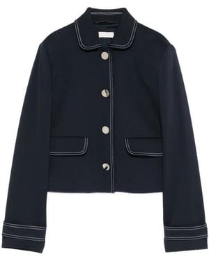 Liu Jo Topstitch Buttoned Jacket - Blue