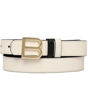 Bally Logo-Plaque Leather Belt - Natural