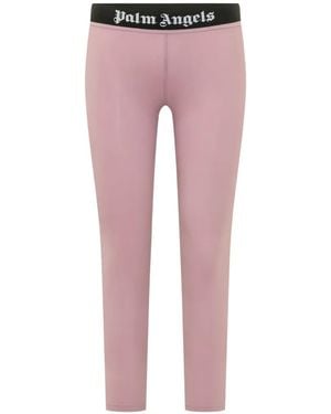 Palm Angels Logo-Waistband Leggings - Pink