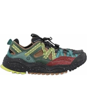 Flower Mountain Kazana Paneled Toggle-Fastening Sneakers - Green