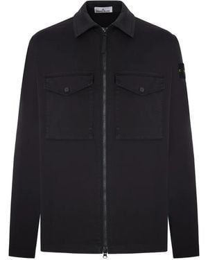 Stone Island Stonewashed Effect Overshirt - Blue