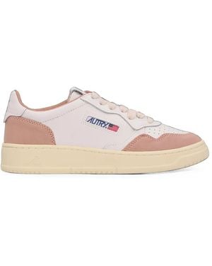 Autry Medalist Leather Sneakers - Pink