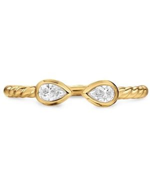 David Yurman 18K Petite Modern Renaissance Diamond Ring - White