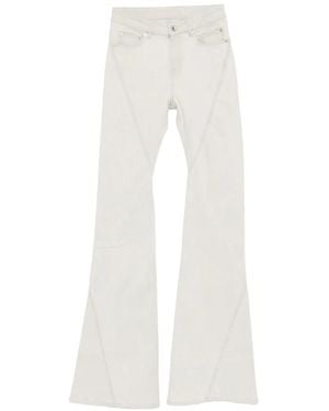 Rick Owens Bias Zip-Up Flared Jeans - White