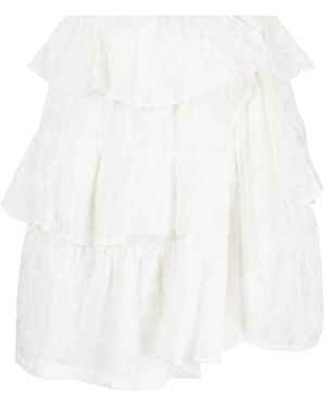 IRO Looks Leopard-Print Tiered Skirt - White