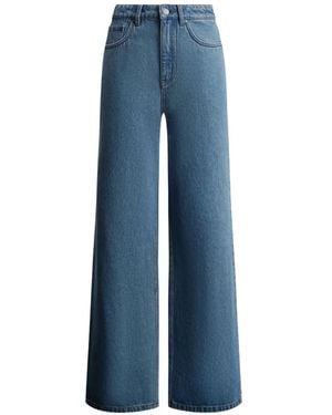 12 STOREEZ 415 Button-Fastening Wide-Leg Jeans - Blue