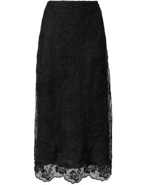 Fabiana Filippi Floral-Lace Midi Skirt - Black