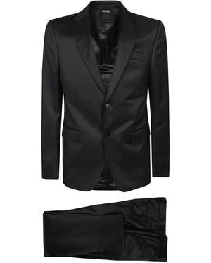 ZEGNA Two-Button Wool Suit - Black