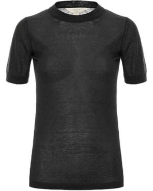 Malo Kurzärmeliger Kaschmirpullover - Schwarz