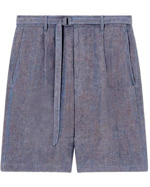 Giorgio Armani Belted Pleated Shorts - Blue