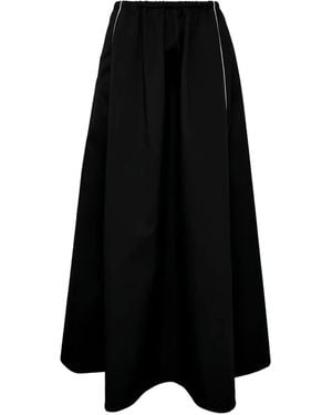 MSGM Elasticated Midi A-Line Skirt - Black