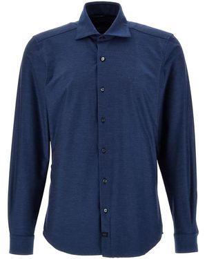 Fay Hemd Mit Eton-Kragen - Blau