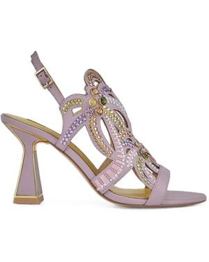 Kat Maconie Kiawa Crystal-Embellished Cut-Out Sandals - Pink