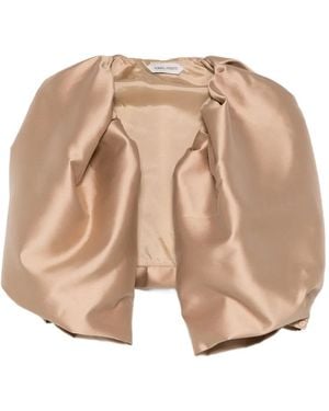 Alberta Ferretti Cropped Satin Jacket - Natural