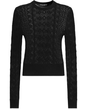 Dolce & Gabbana Jersey De Encaje - Negro