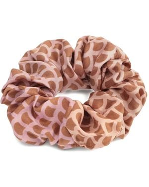 Sergio Rossi Printed Silk Scrunchie - Pink