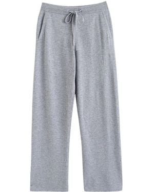 Chinti & Parker Logo-Embroidered Cashmere Track Trousers - Grey