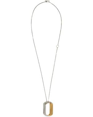 Jil Sander Two-Tone Pendant Necklace - White
