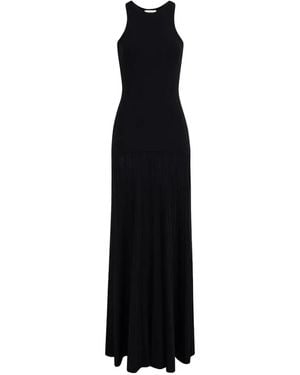 CAYET Elle Ribbed-Knit Maxi Dress - Black