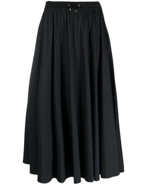 Herno Falda Larga Con Cordones - Negro