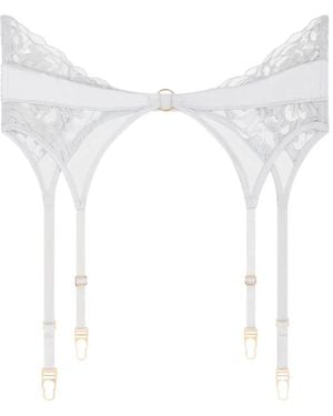 Aubade Satin Memories Lace-Embroidered Waist Cincher - White