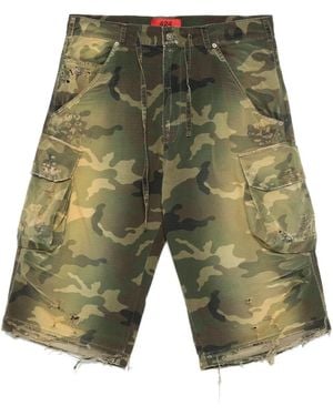 424 Camouflage-Pattern Shorts - Green