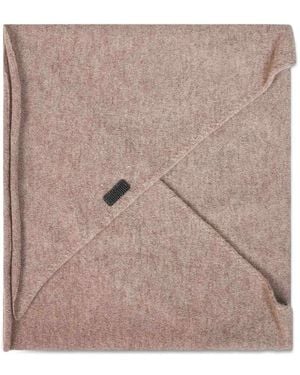 Brunello Cucinelli Fular Triangular Con Bordado Monili - Neutro