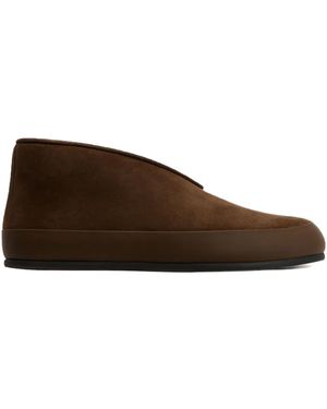 12 STOREEZ Shearling Suede Loafers - Brown